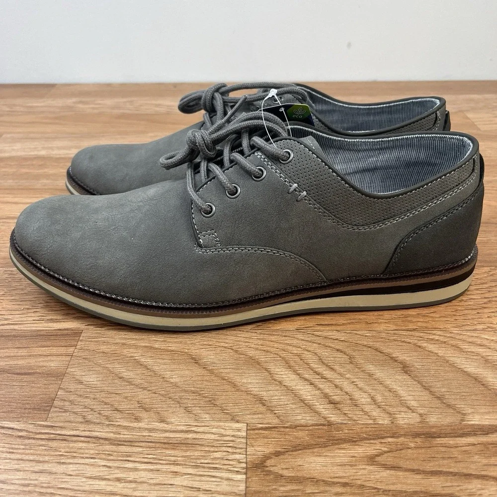 Sonoma Freer Men's Dress Shoes in Slate Gray Size 9.5 Lace up Faux‎ Suede NEW